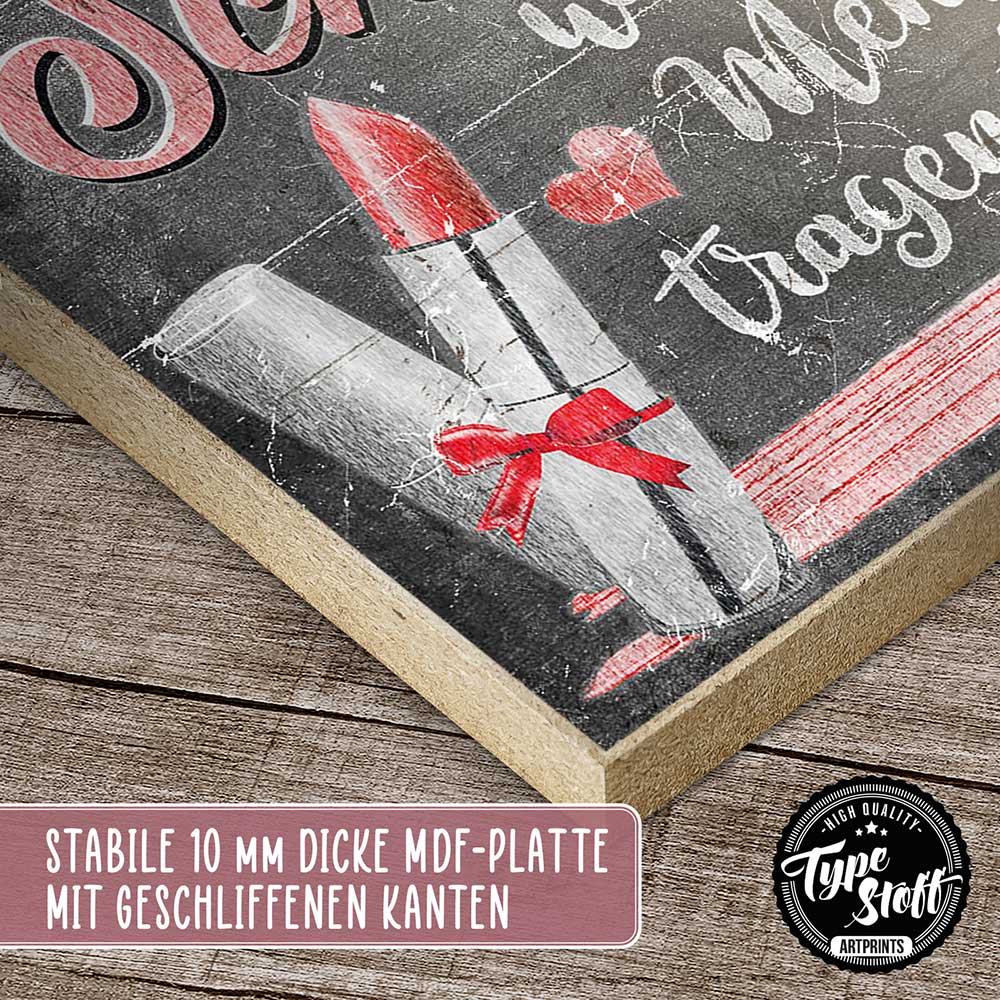 Holzschild mit Spruch - Lachen - Lächeln – HS-GH-01169