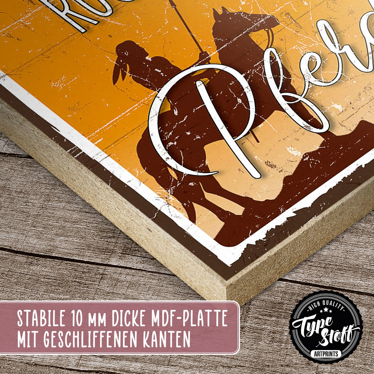 Holzschild mit Spruch - Pferd - Glück der Erde – HS-GH-01171