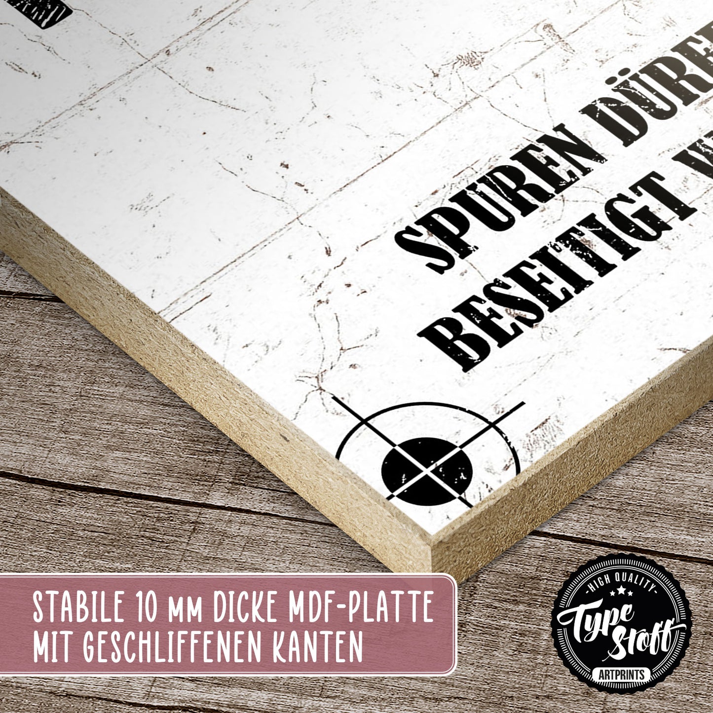 Holzschild mit Spruch - Toilette ist kein Tatort – HS-GH-01173