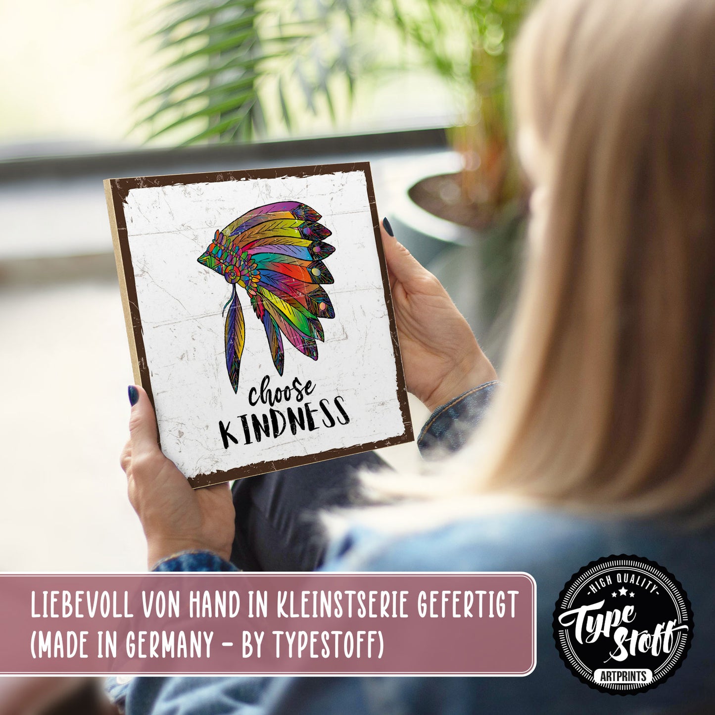 Holzschild mit Spruch - Hygge - chose kindness – HS-QN-01177