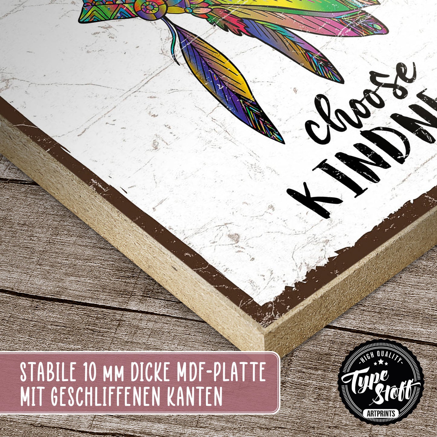 Holzschild mit Spruch - Hygge - chose kindness – HS-QN-01177
