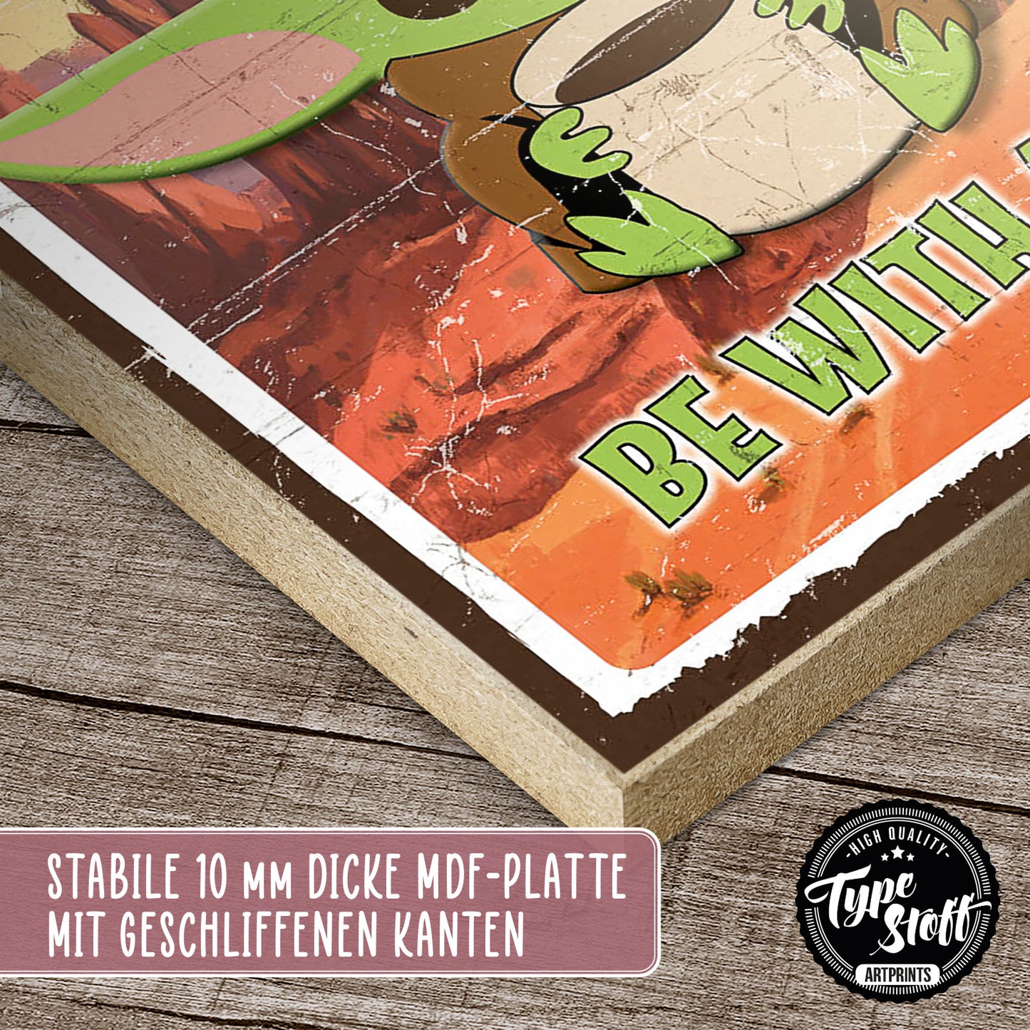 Holzschild mit Spruch - Kaffee - may the coffee be with you – HS-GH-01181