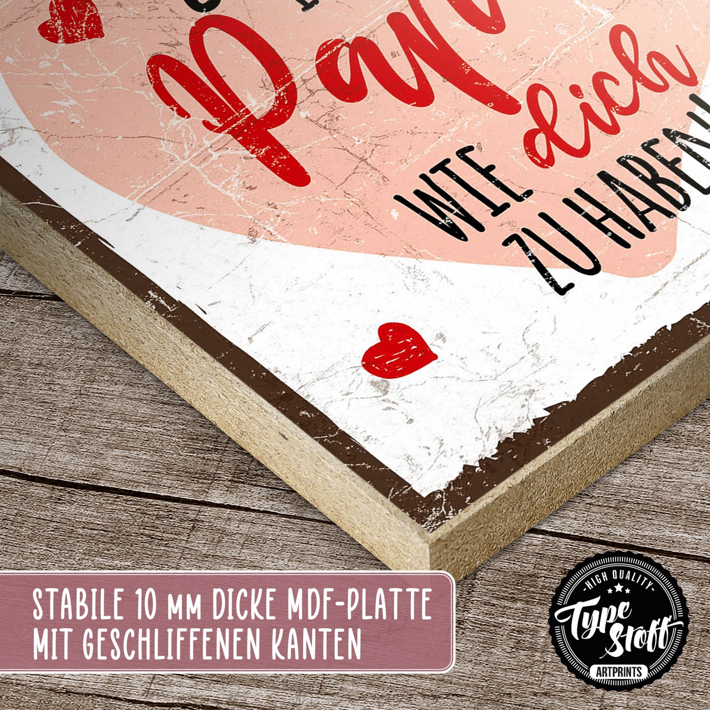 Holzschild mit Spruch - Papa - Glück dich zu haben – HS-QN-01184