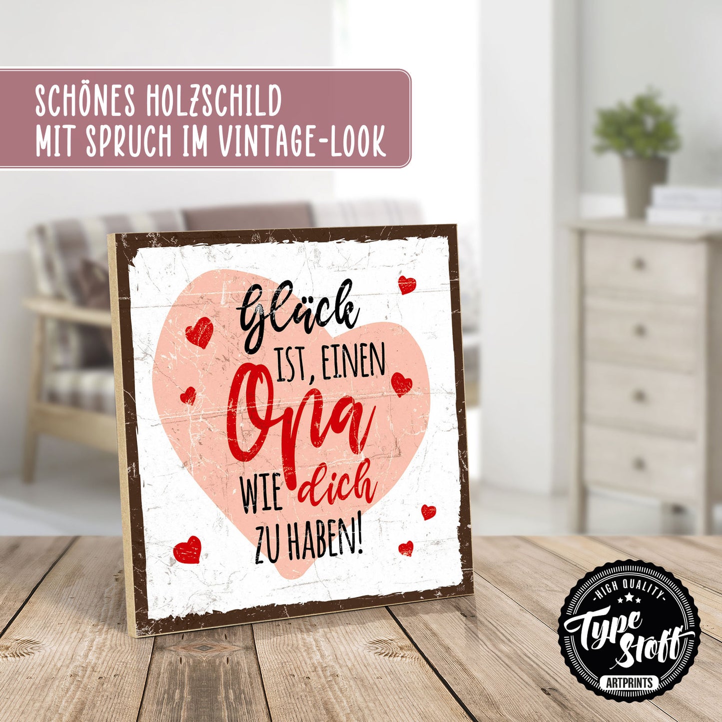 Holzschild mit Spruch - Opa - Glück dich zu haben – HS-QN-01188