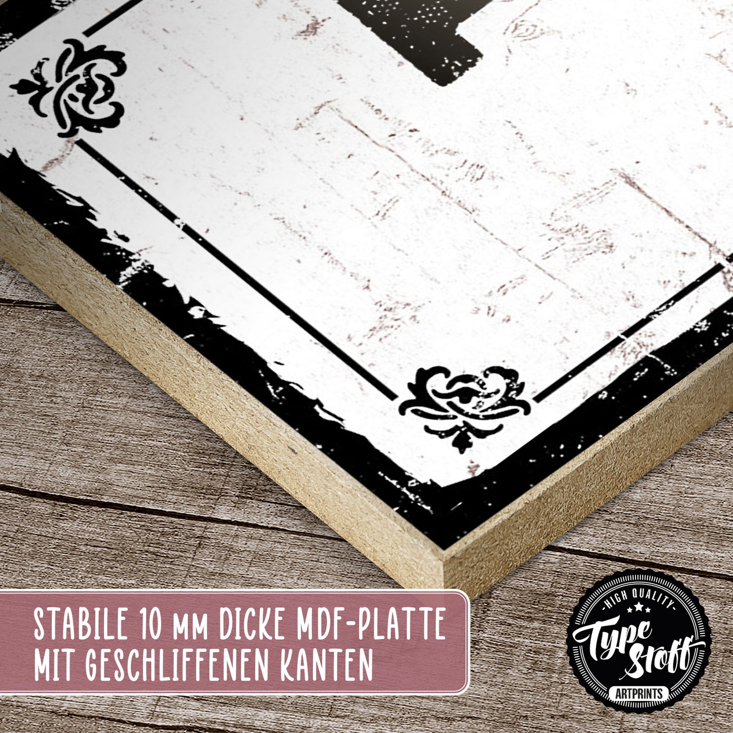 Holzschild mit Spruch - Toilette - Pipi Kaka Land – HS-KQ-01195