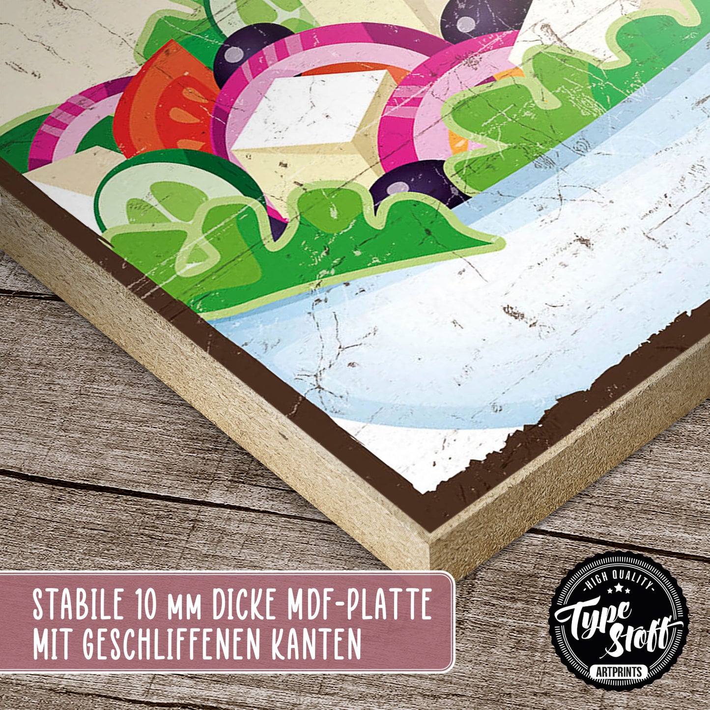 Holzschild mit Spruch - Now we have the salad – HS-GH-01196