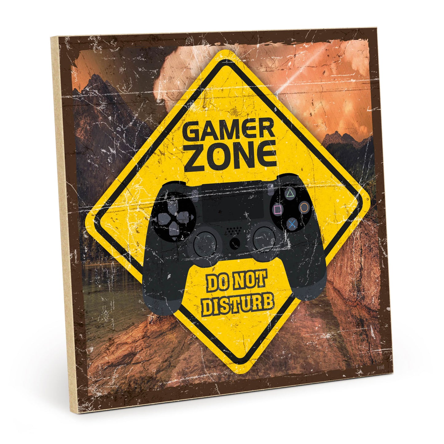 Holzschild mit Spruch - Spielen - gamer zone do not disturb – HS-QN-01198