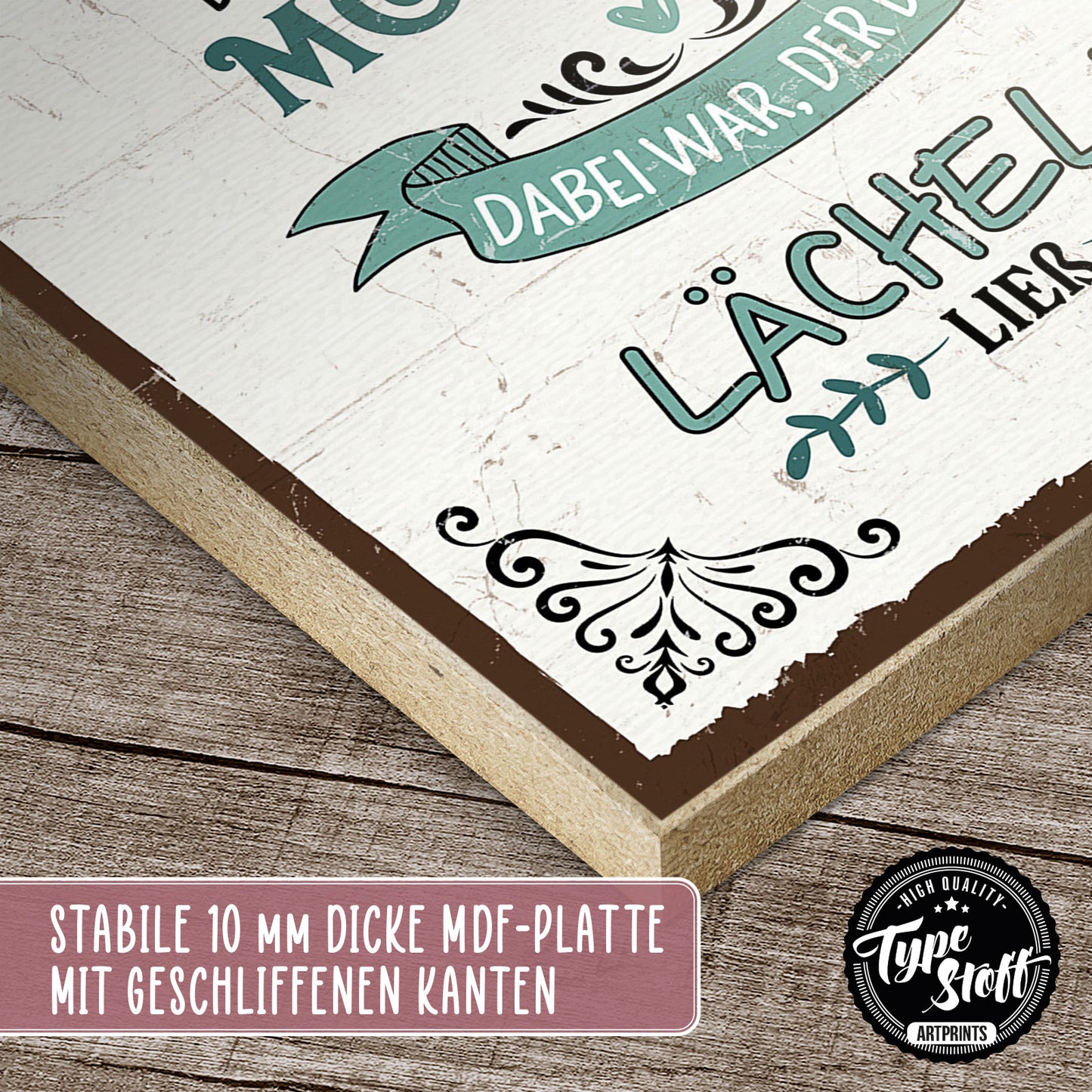 Holzschild mit Spruch - Hygge - Ende des Tages - HS-GH-01207