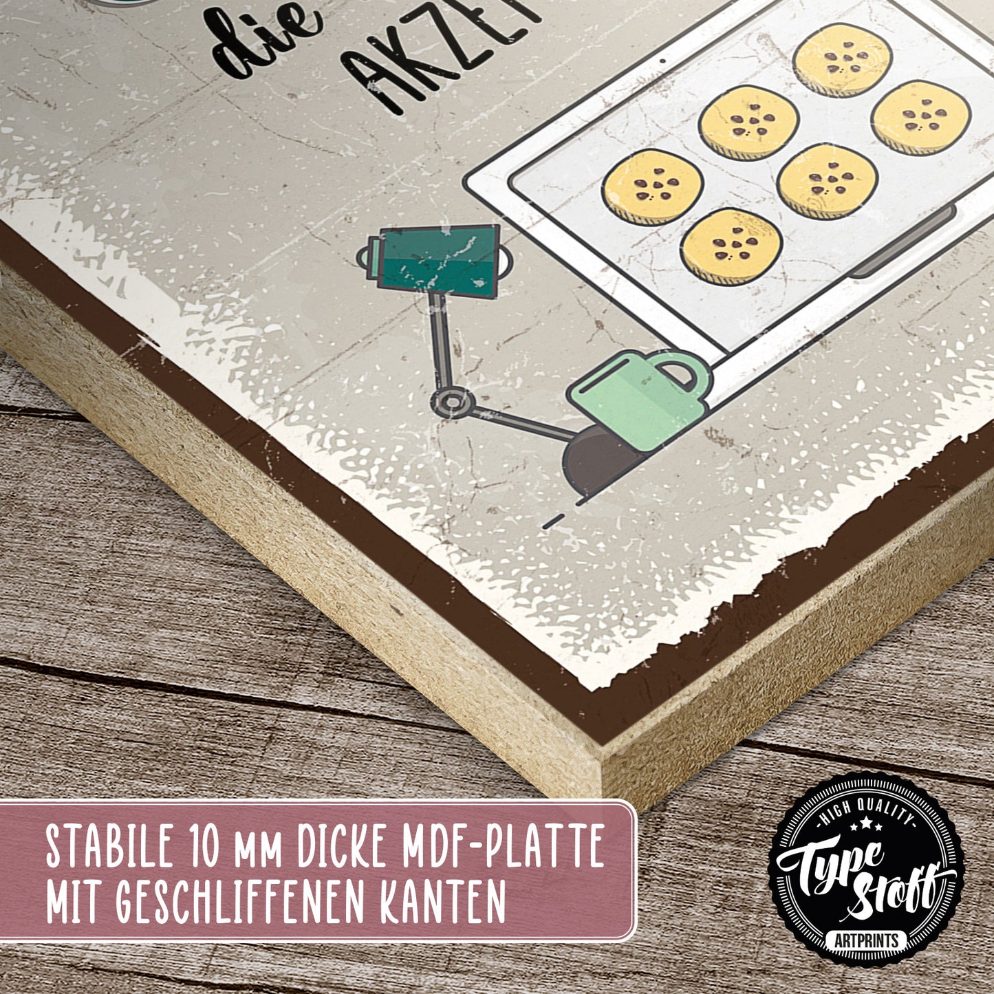 Holzschild mit Spruch - Cookies akzeptieren – HS-GH-01218