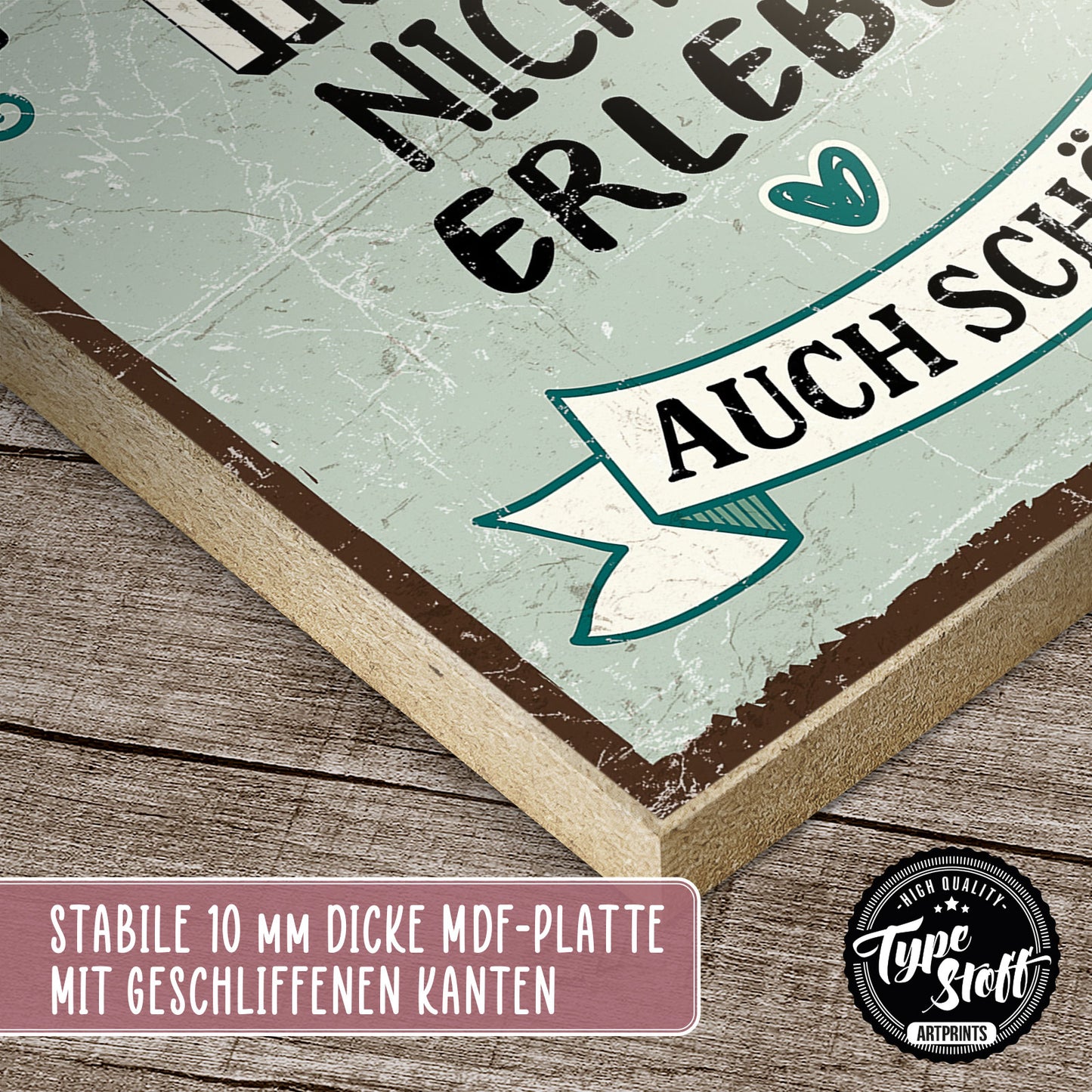 Holzschild mit Spruch - Hygge - Heute nichts erlebt – HS-QN-01222