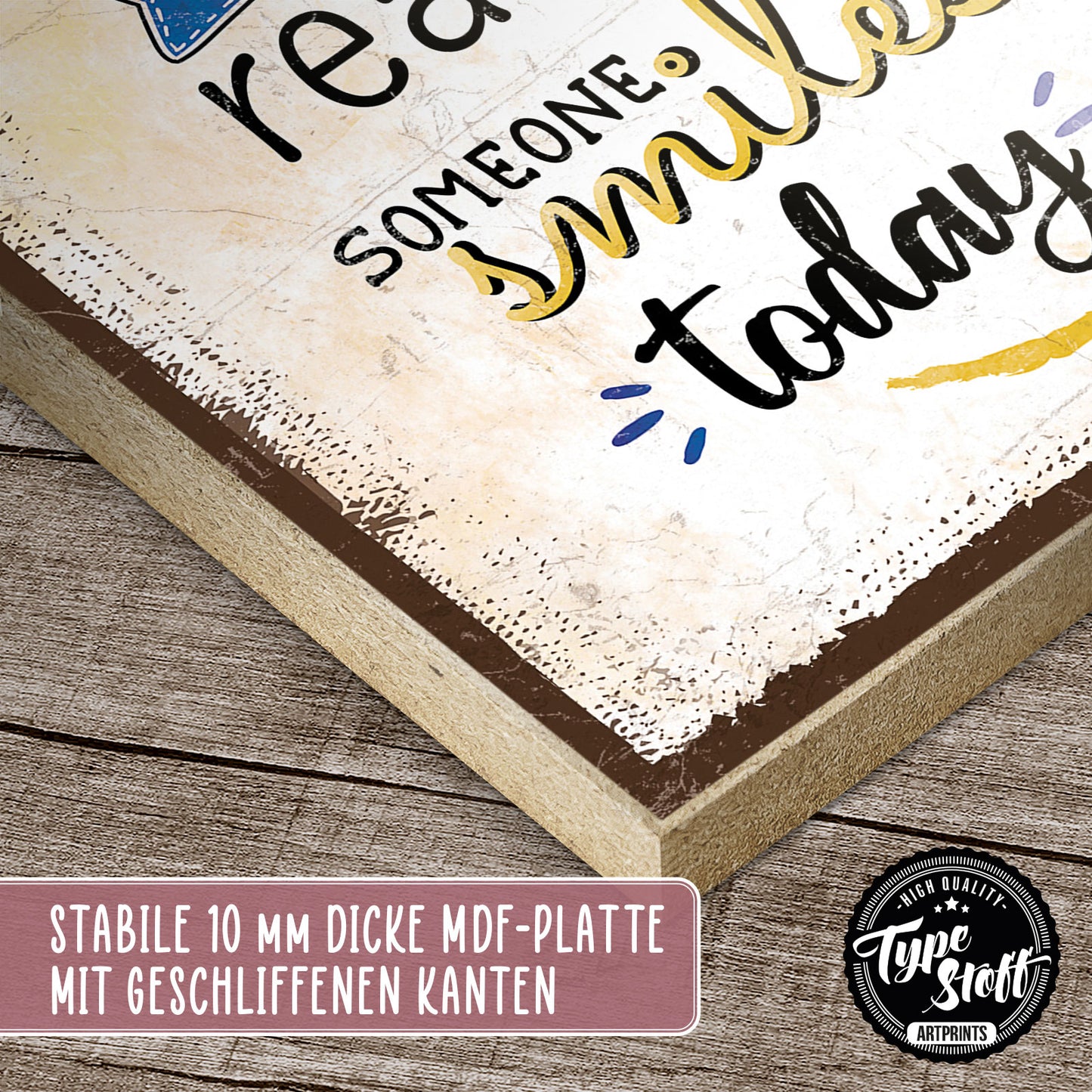 Holzschild mit Spruch - Lachen - Be the reason - HS-QN-01266