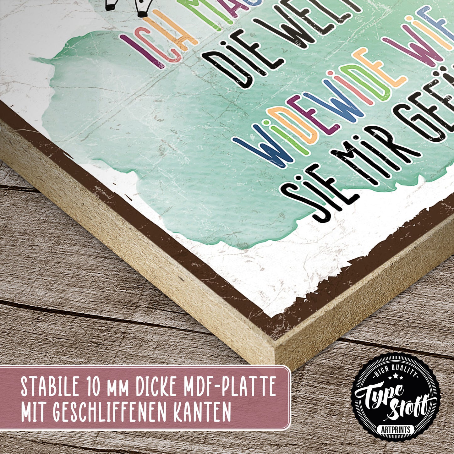 Holzschild mit Spruch - Hygge widewide wie sie mir gefällt – HS-QN-01271