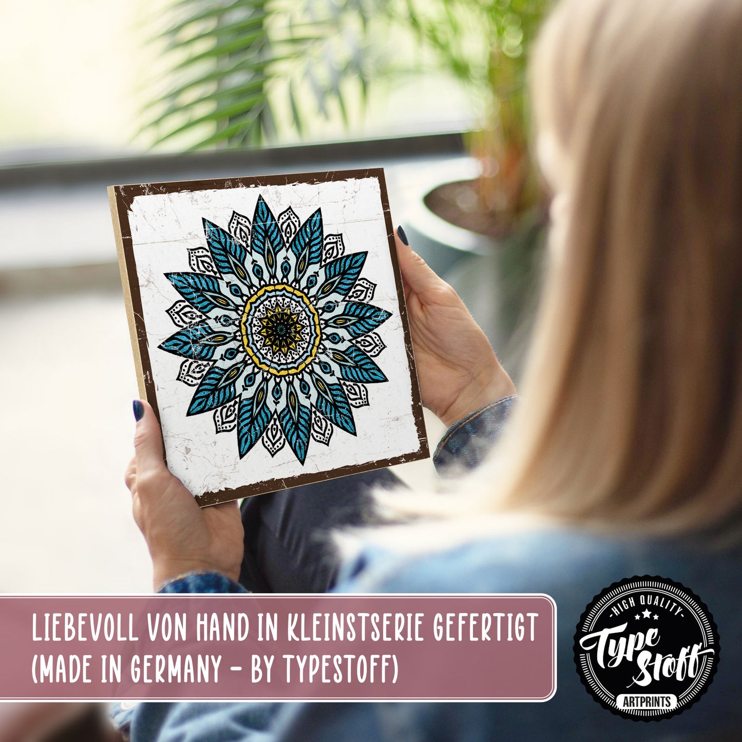 Holzschild mit Spruch - Mandala - Muster 2 – HS-QN-01291