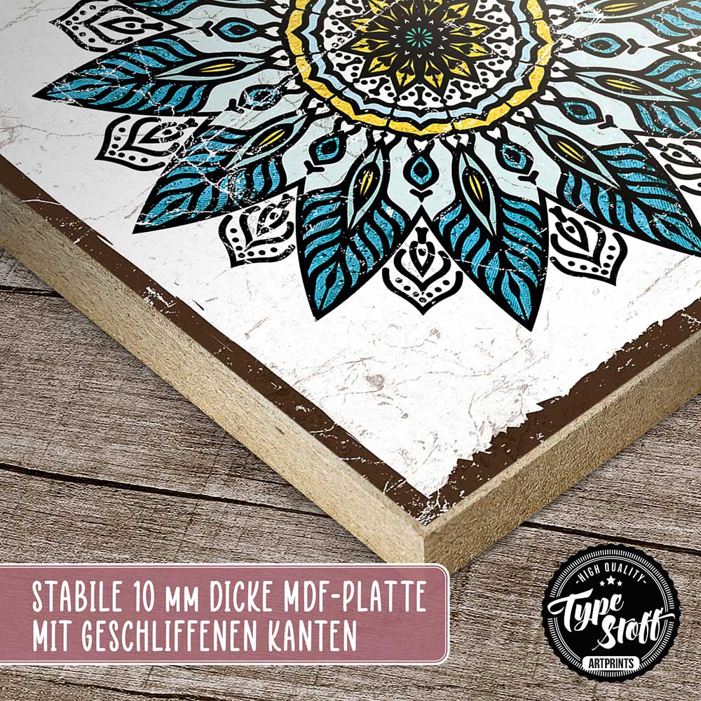Holzschild mit Spruch - Mandala - Muster 2 – HS-QN-01291