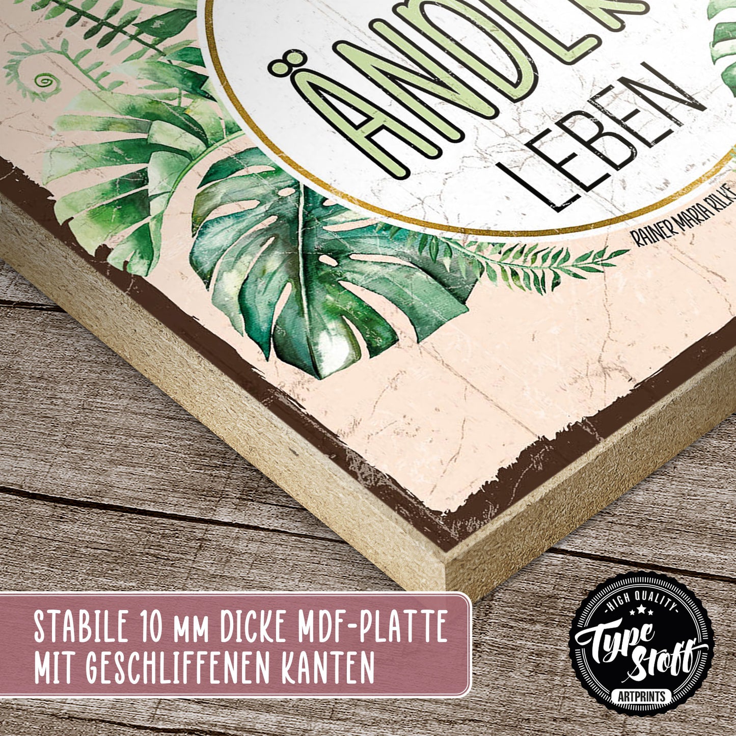 Holzschild mit Spruch - Motivation - Ändern leben – HS-QN-01334