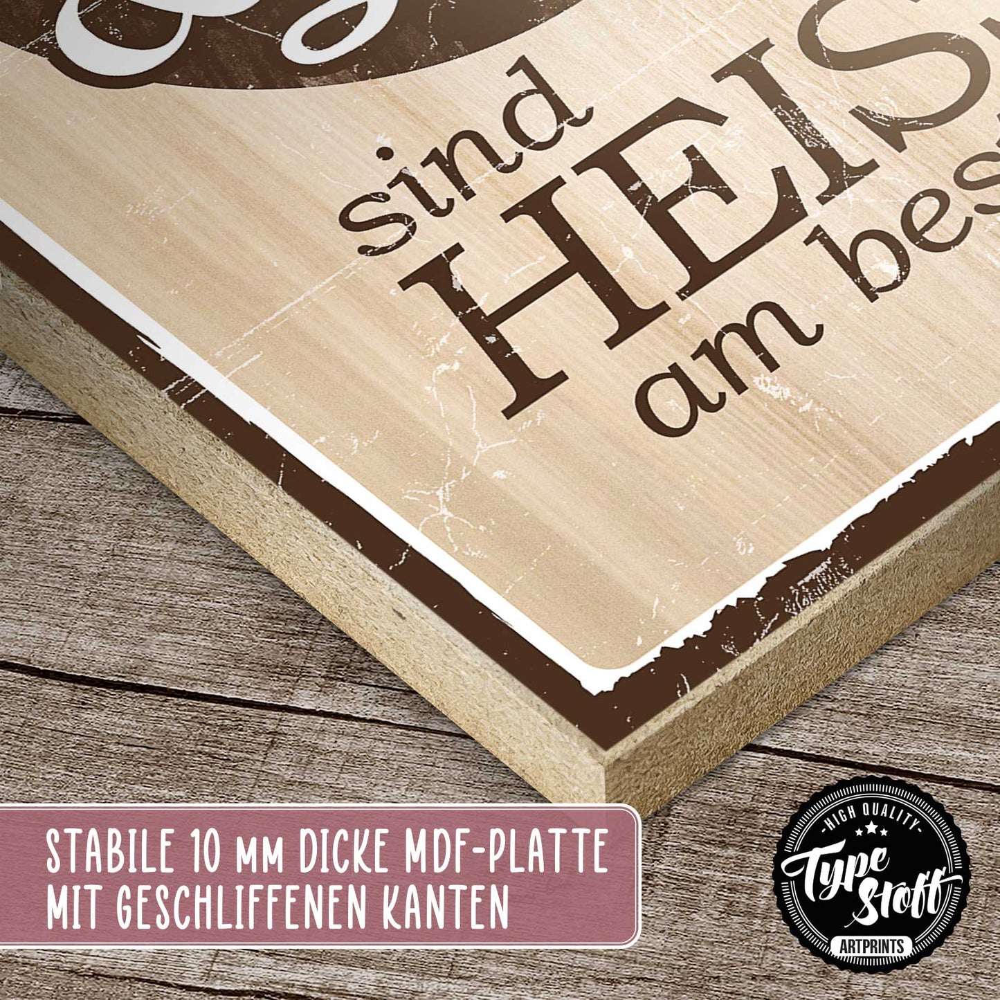 Holzschild mit Spruch - Kaffee und Liebe – HS-GH-01366