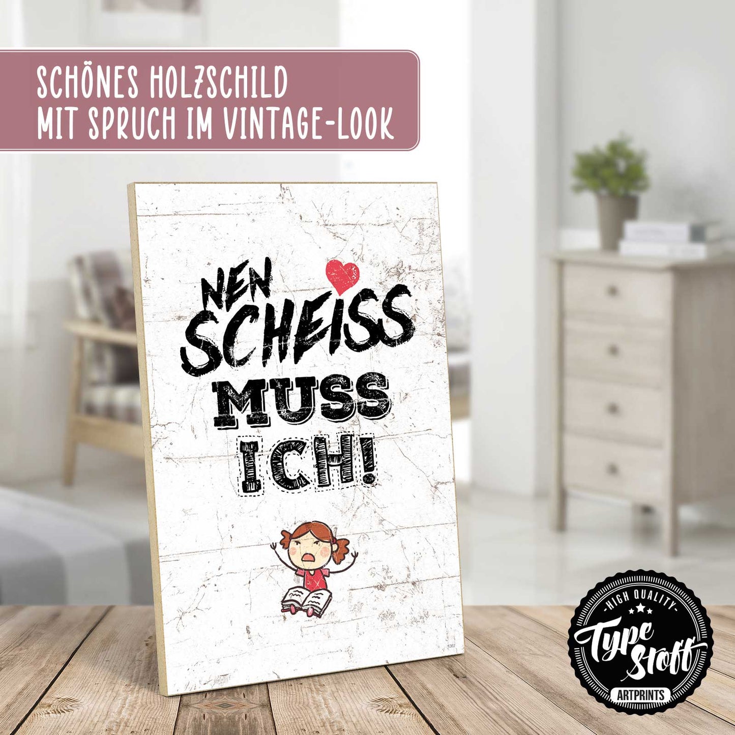 Holzschild mit Spruch - Hygge - nen Scheiss – HS-GH-01367