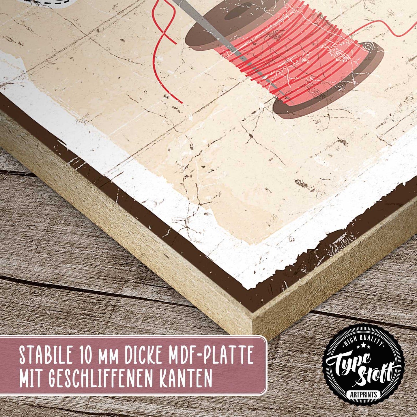 Holzschild mit Spruch - i love nähen – HS-GH-01371