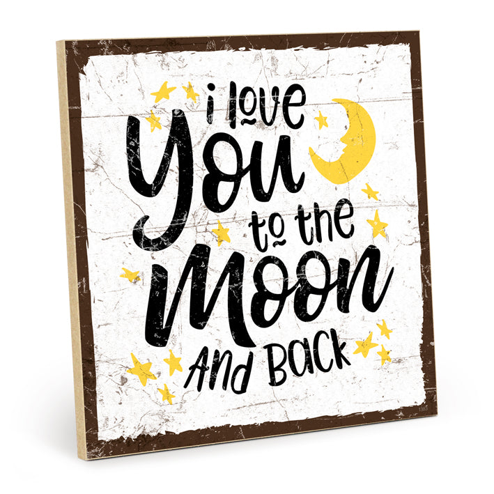 Holzschild mit Spruch - To the moon – HS-QN-01383