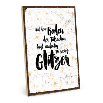 Holzschild mit Spruch - Auf dem Boden der Tatsachen - HS-GH-01392