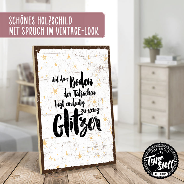 Holzschild mit Spruch - Auf dem Boden der Tatsachen - HS-GH-01392