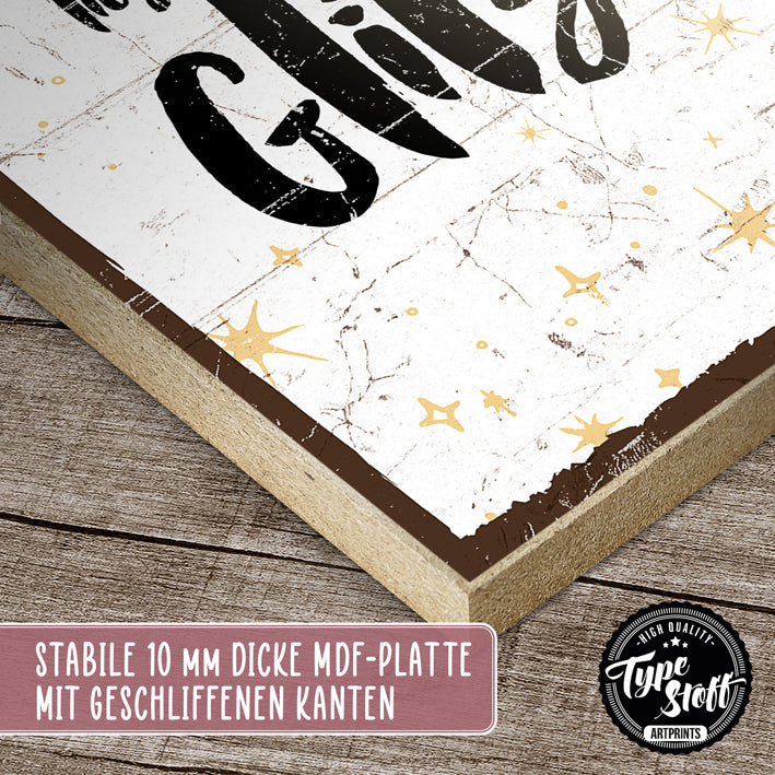 Holzschild mit Spruch - Auf dem Boden der Tatsachen - HS-GH-01392