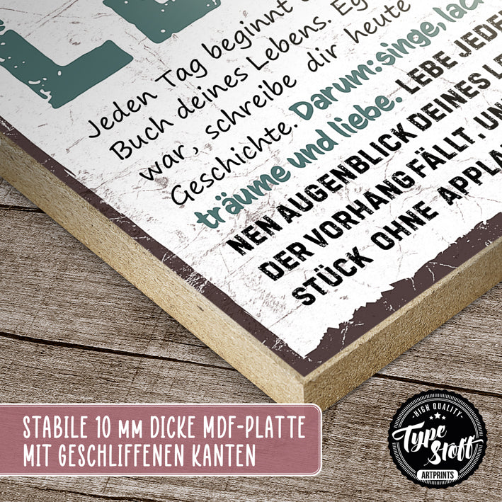 Holzschild mit Spruch - Lebe - HS-GH-01440