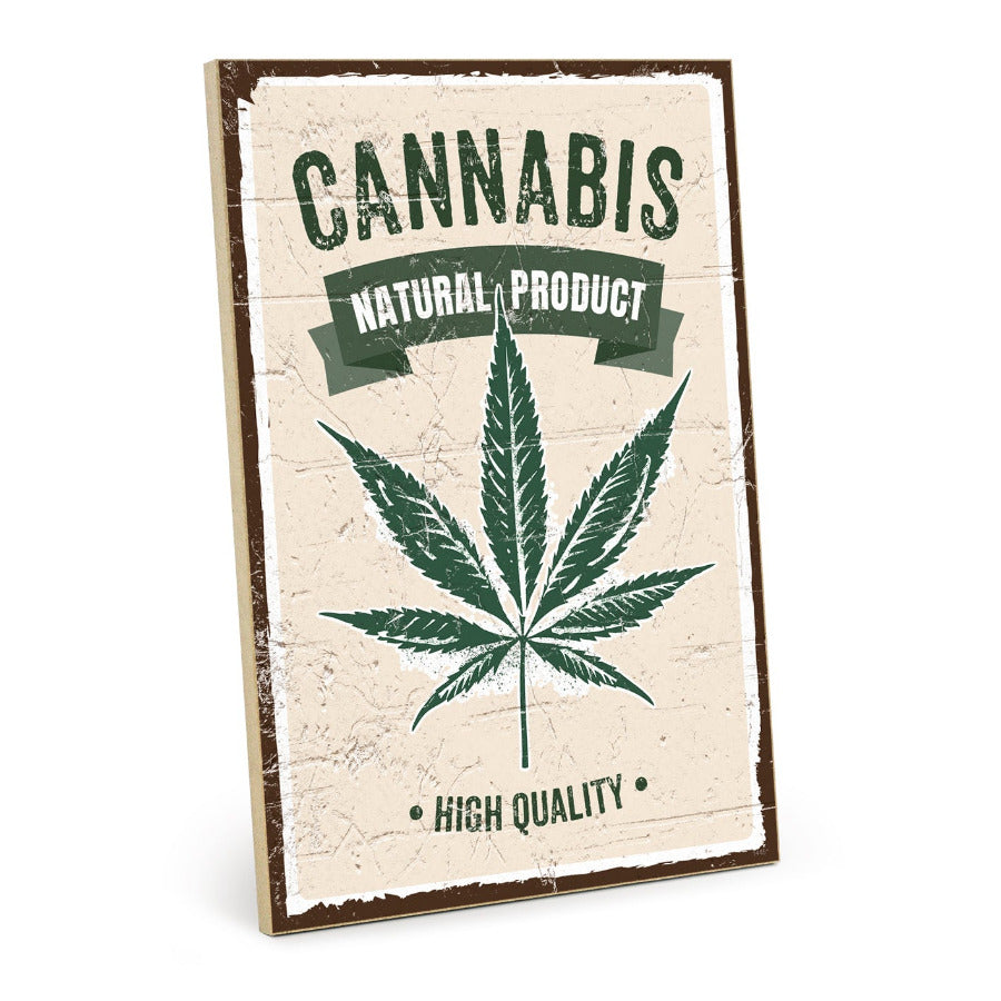 Holzschild mit Spruch - Cannabis - HS-GH-01445