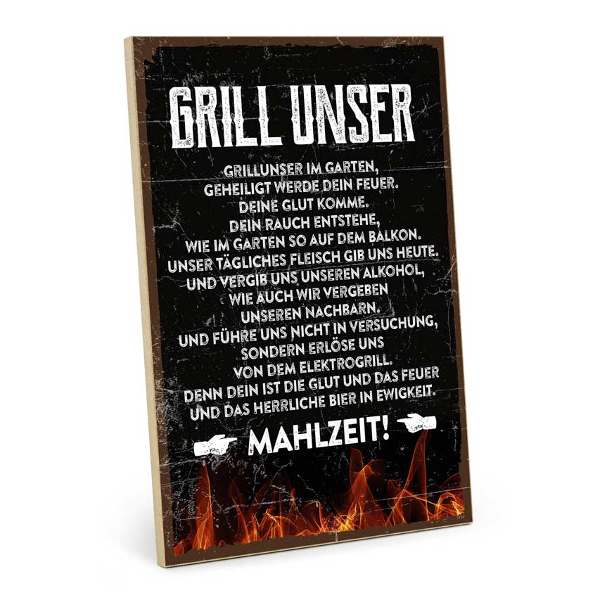 Holzschild mit Spruch - GRILL UNSER- HS-GH-01454