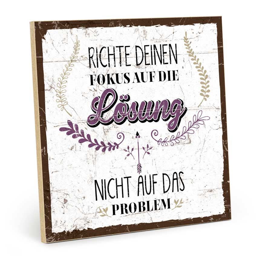 Holzschild mit Spruch - Richte deinen Fokus – HS-QN-01458