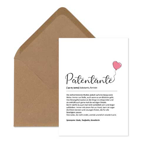 Einzelpostkarte - Patentante - KP-01496