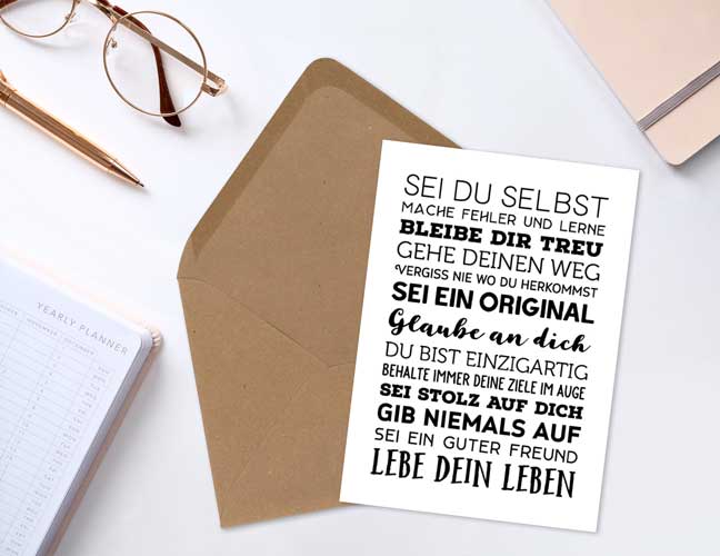 Einzelpostkarte - Sei du selbst - KP-01497