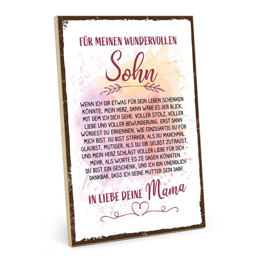 Holzschild mit Spruch - Für meinen Sohn – HS-QN-01536