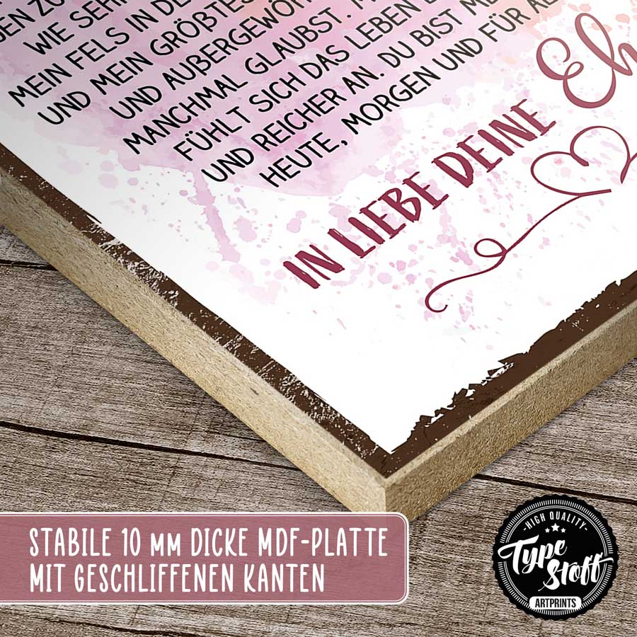 Holzschild mit Spruch - Für meinen Ehemann – HS-QN-01538