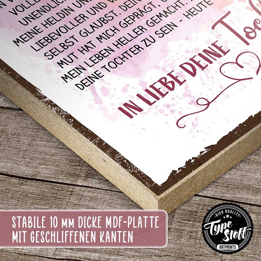 Holzschild mit Spruch - Für meine wundervolle Mama – GH-01539