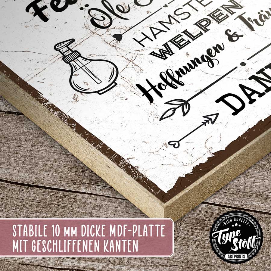 Holzschild mit Spruch - Bitte nicht herunterspülen – GH-01545