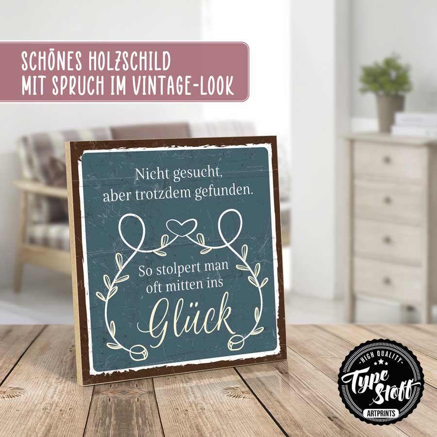 Holzschild mit Spruch - Nicht gesucht – HS-QN-01548
