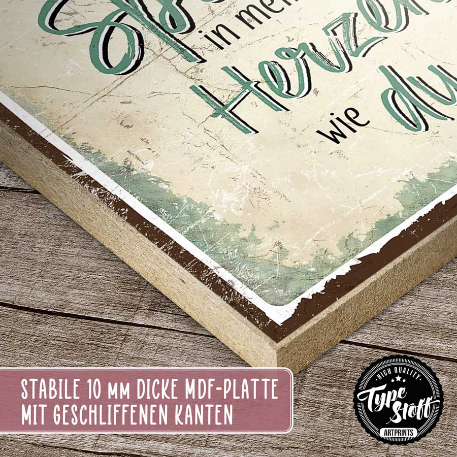Holzschild mit Spruch - Spuren im Herzen – GH-HS-01549
