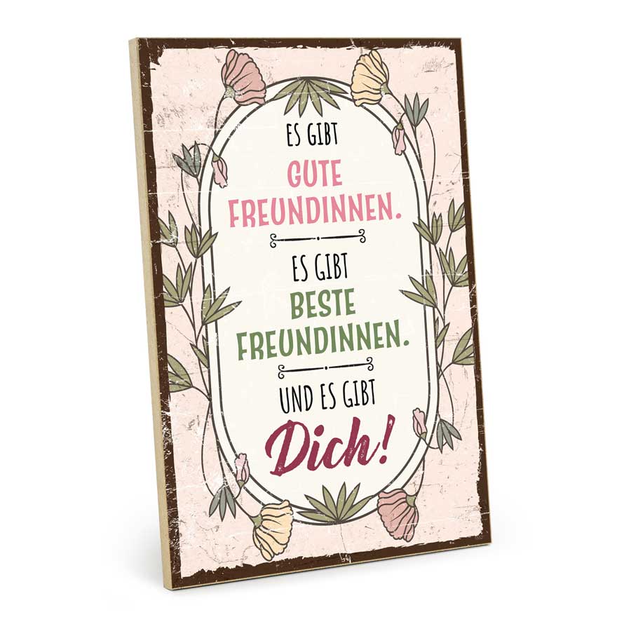 Holzschild mit Spruch - Beste Freundinnen – GH-HS-01552