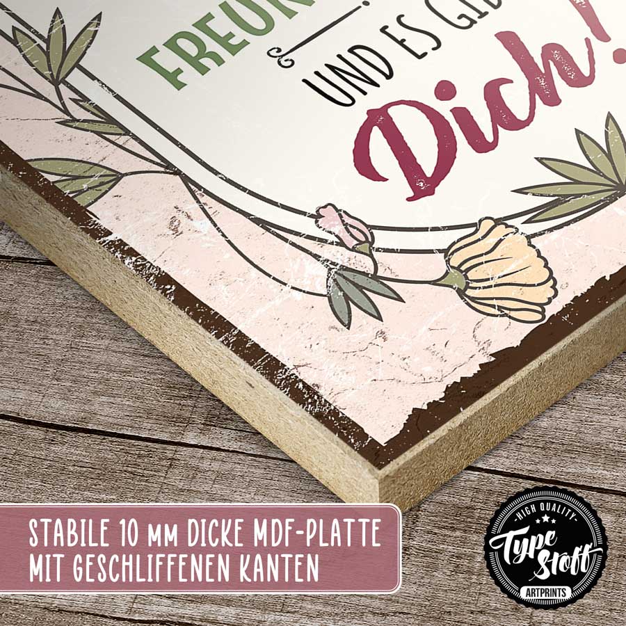 Holzschild mit Spruch - Beste Freundinnen – GH-HS-01552