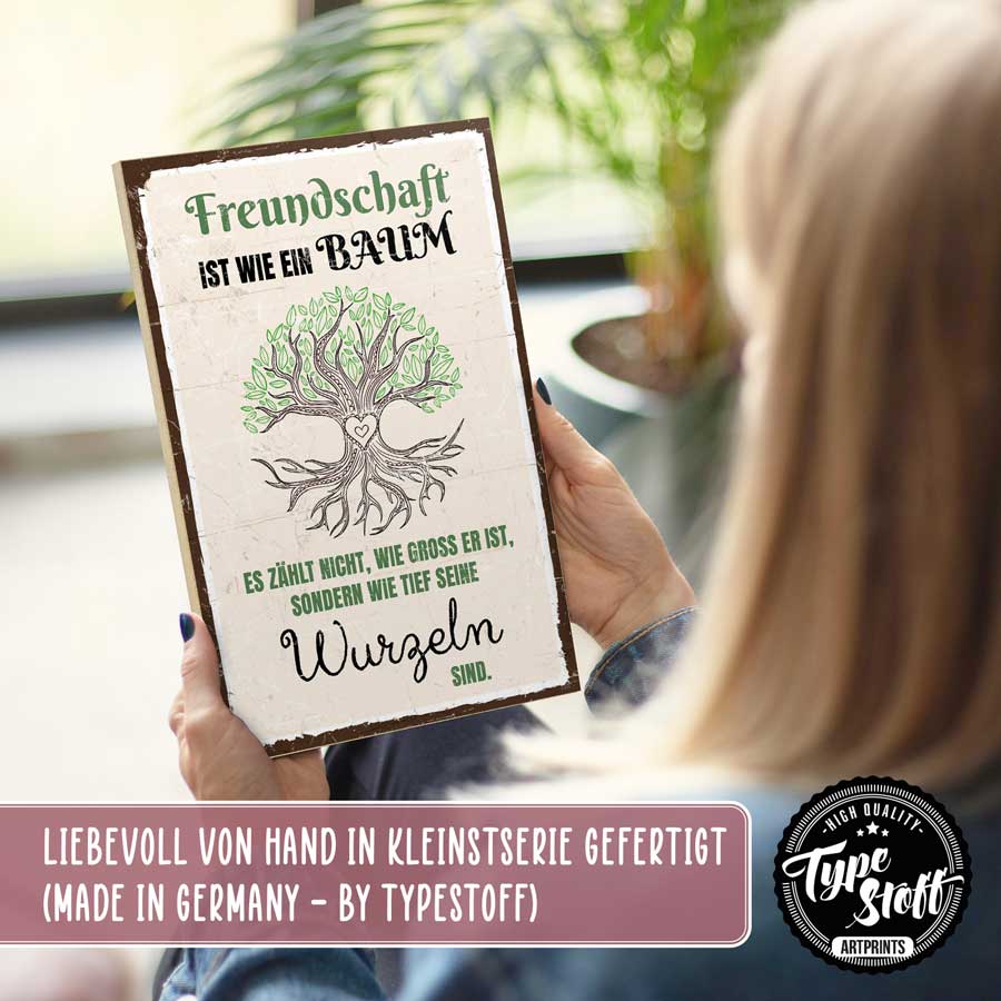 Holzschild mit Spruch - Freundschaft ist – GH-HS-01555