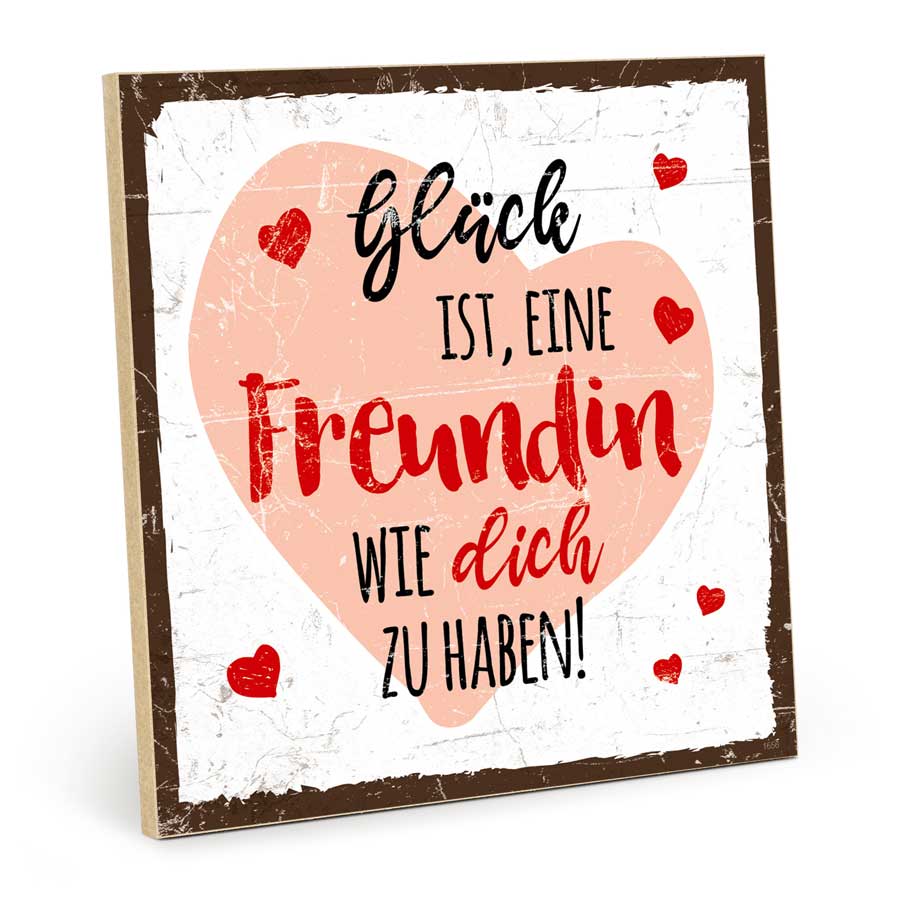 Holzschild mit Spruch - Glück ist – HS-QN-01556