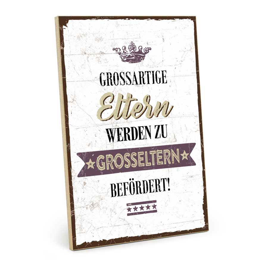 Holzschild mit Spruch - Großartige Eltern – GH-01560