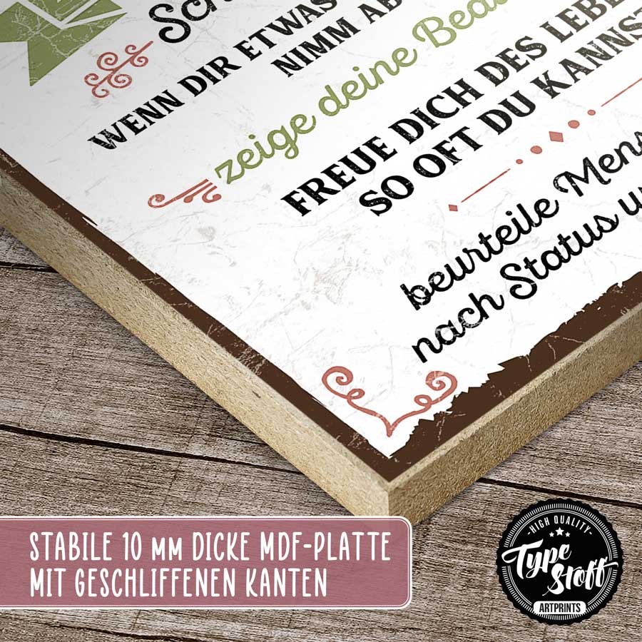Holzschild mit Spruch - Was man von Katzen lernen kann – GH-01563