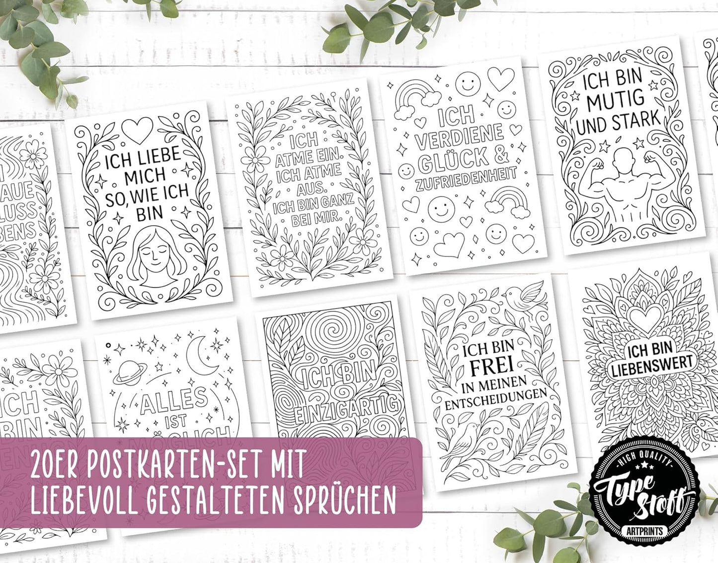 Postkarten - Ausmalpostkarten- Set - PK-1583