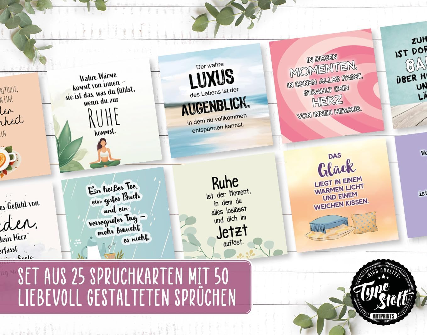 25 Hyggekarten Set 3 mit 50 Sprüchen für jeden Tag - HK-01584