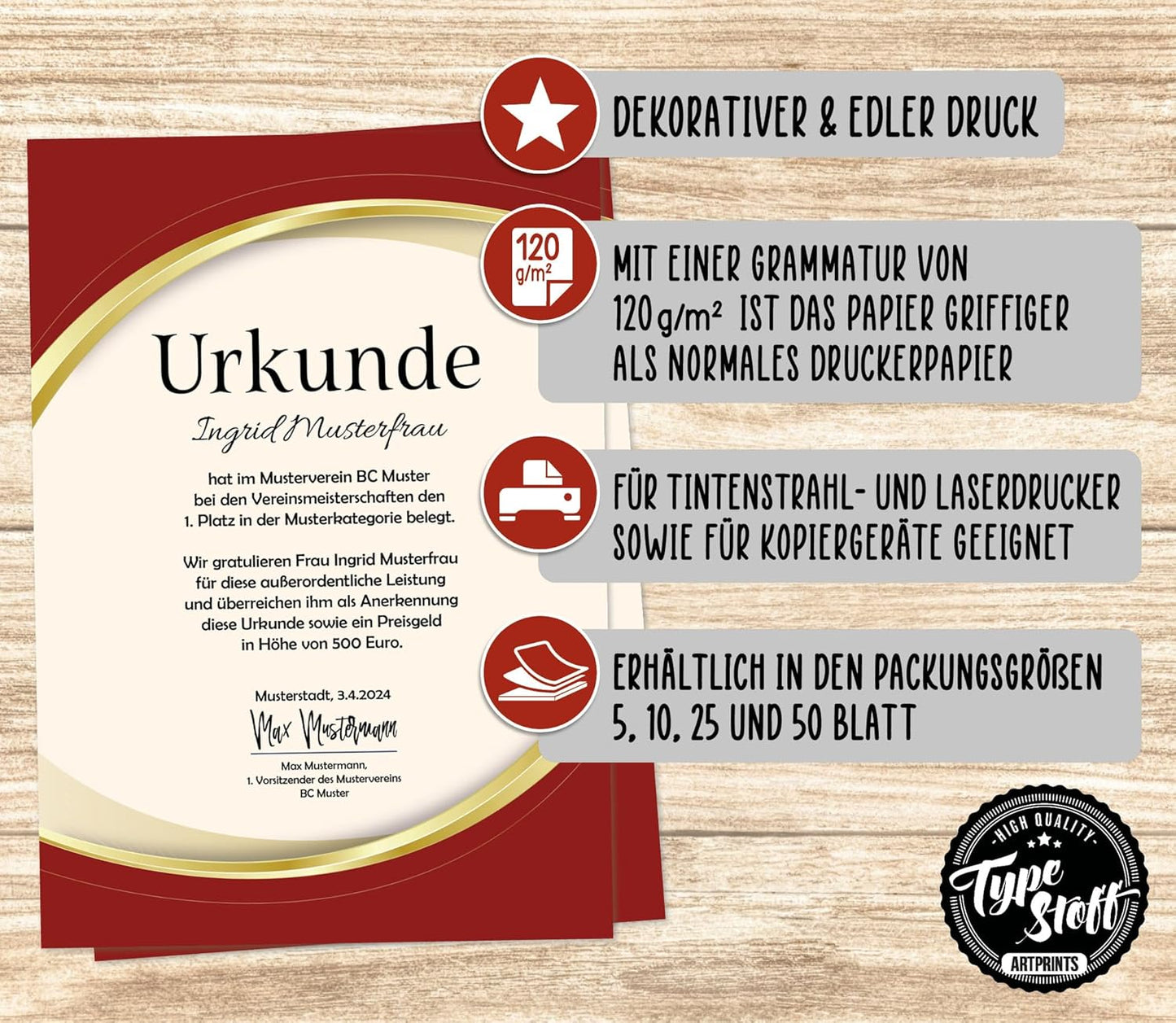 Urkunde Blanko - 5 Stück - MP-01505-05