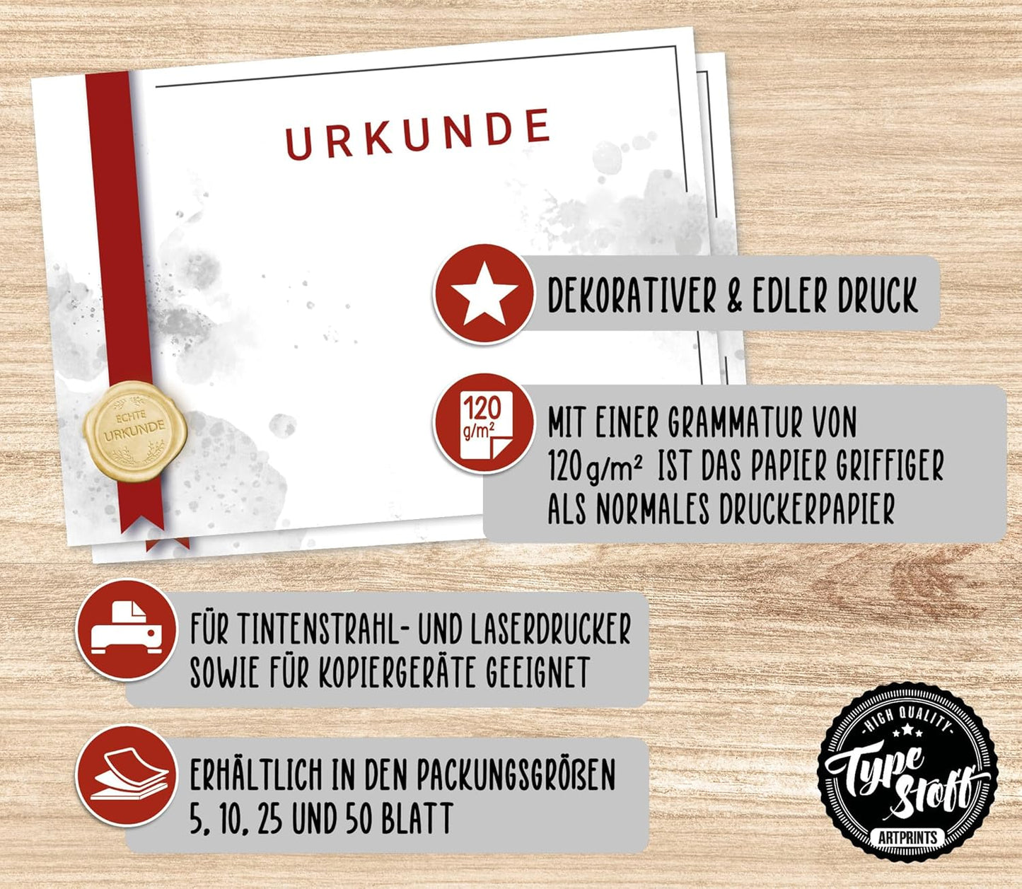 Urkunde Blanko - 5 Stück - MP-01502-05