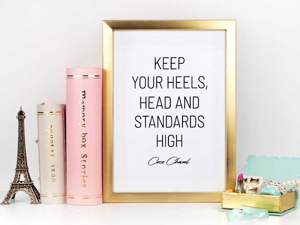 Kunstdruck mit Spruch - Keep your standard high - KD-00439-M