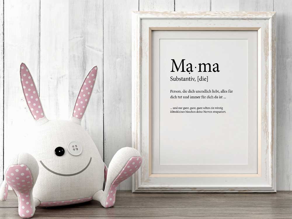 Kunstdruck mit Spruch - Mama - Unendliche Liebe - KD-00440-M